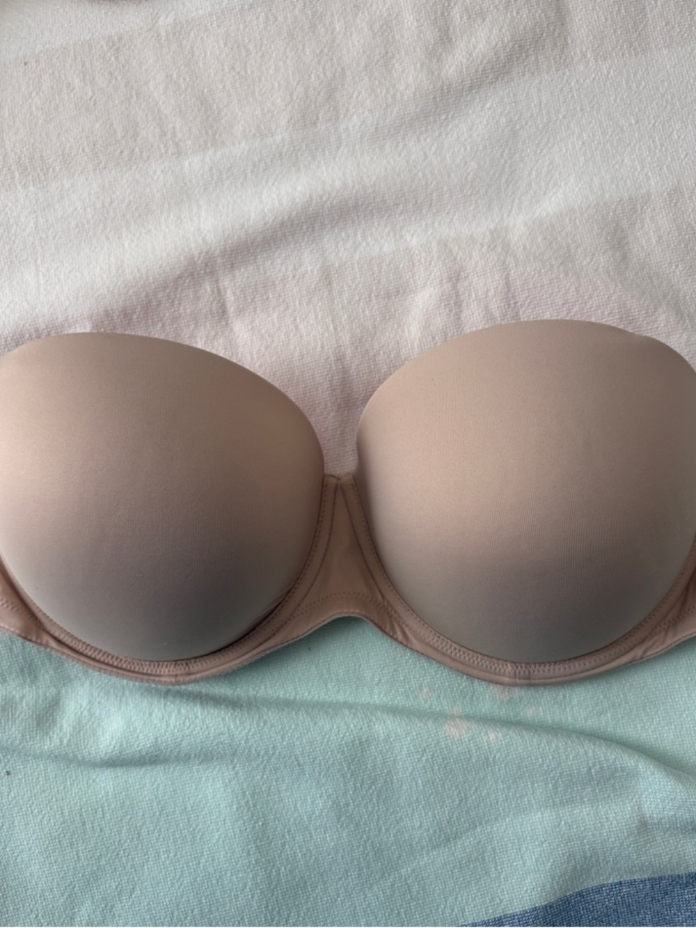 PINK Victoria's Secret Strapless Molded Bra - Light Nude 36DD